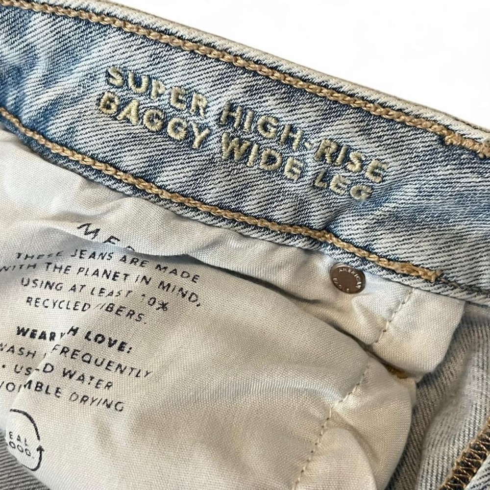 American Eagle Dreamy Drape Baggy Wide Leg Jeans 10 Regular 30W NWT - Picture 3 of 7